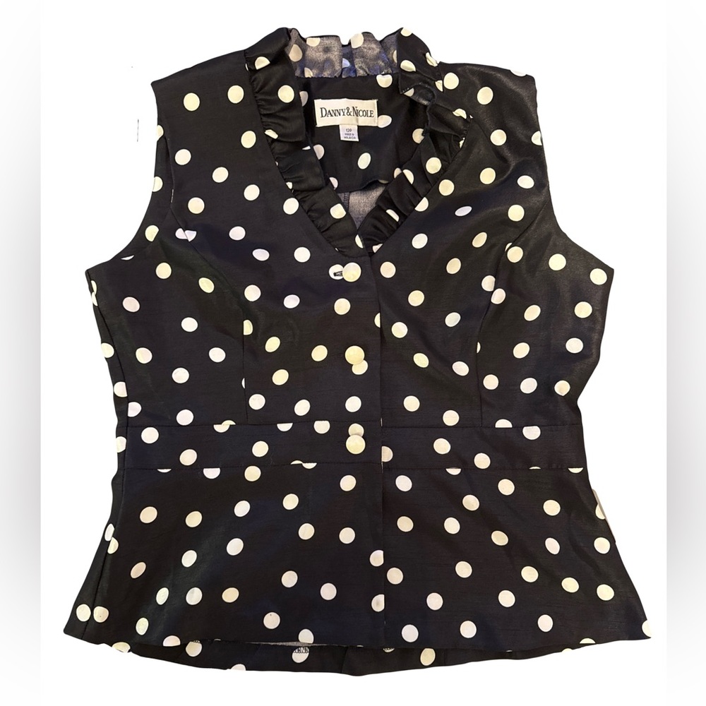 Danny & Nicole polka dot button down top